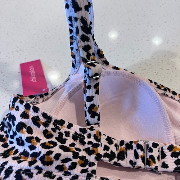 Leopard Ribbed Hipster Bottoms and Bralette  Bikini Women’s Size Plus 14W NEW - Picture 9 of 14
